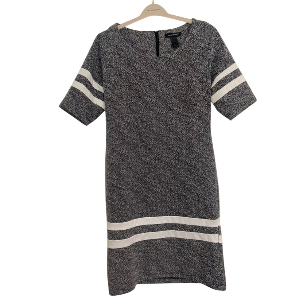 Ashley Stewart Casual Gray and White‎ Stripe Dress Size 14/16